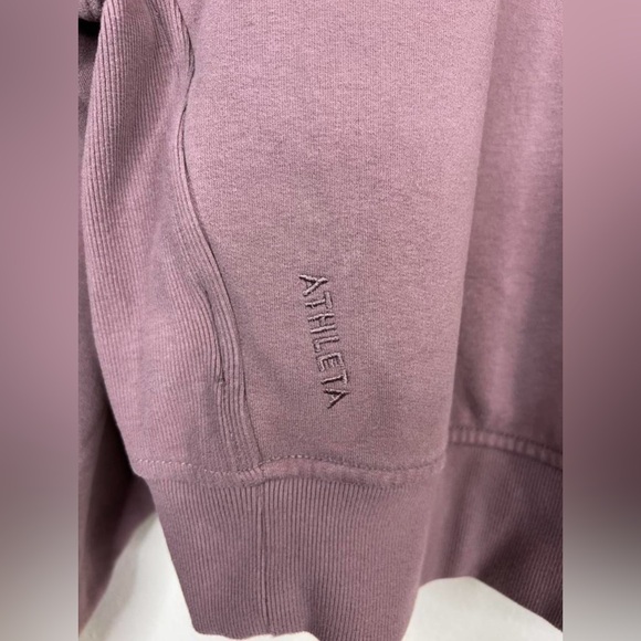 Athleta Forever Cropped Fleece 1/4 Zip Sweatshirt - Picture 7 of 8